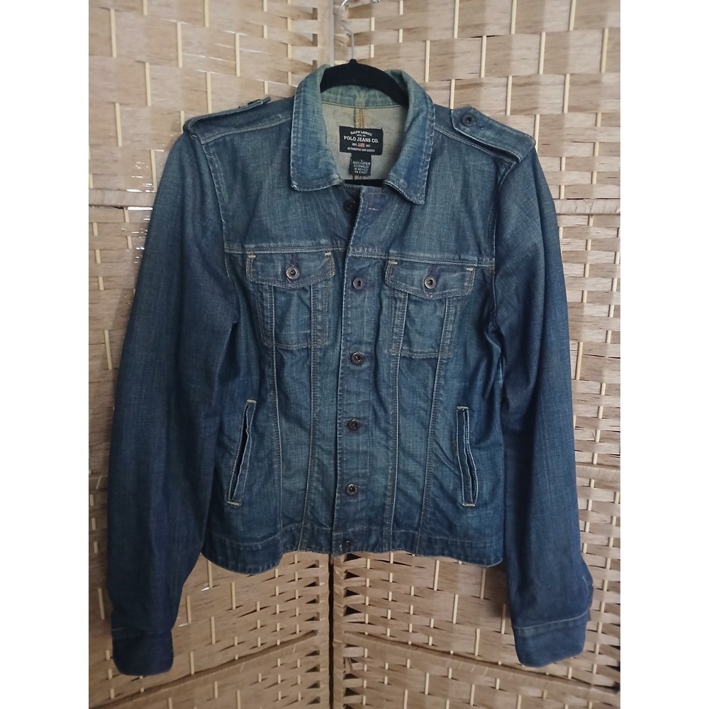 Vtg Women's Ralph Lauren Polo Jeans Co Denim Jacket Sz L